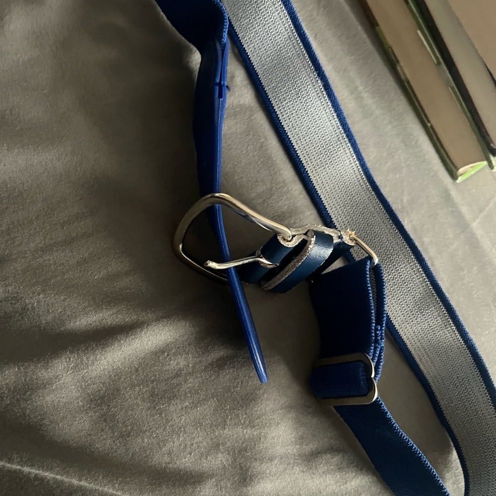 Baseball Blue Belt with Silver Buckle